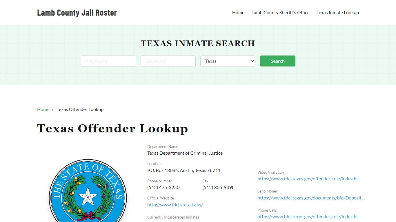 Texas Inmate Search, Jail Rosters - Lamb County Jail