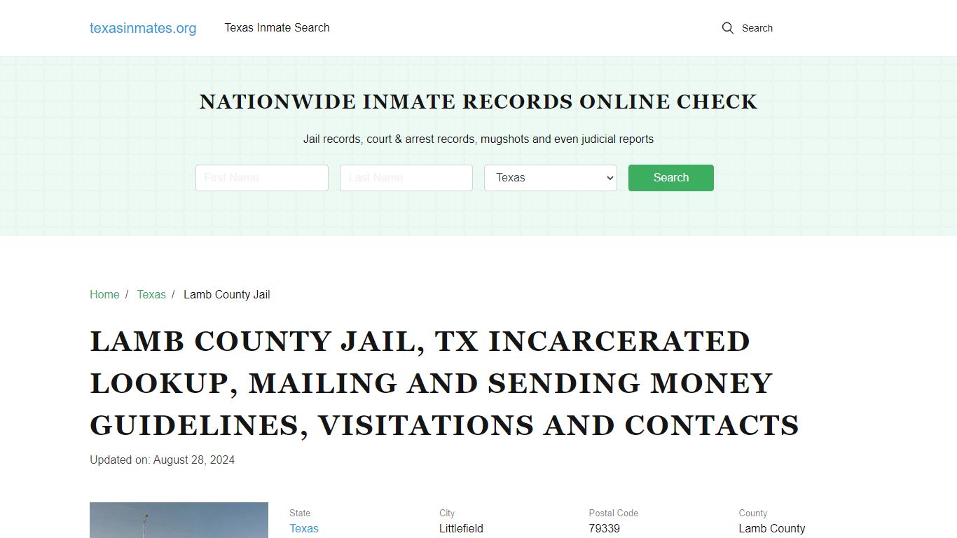 Lamb County Jail, TX: Inmate Search, Visitations, Contacts