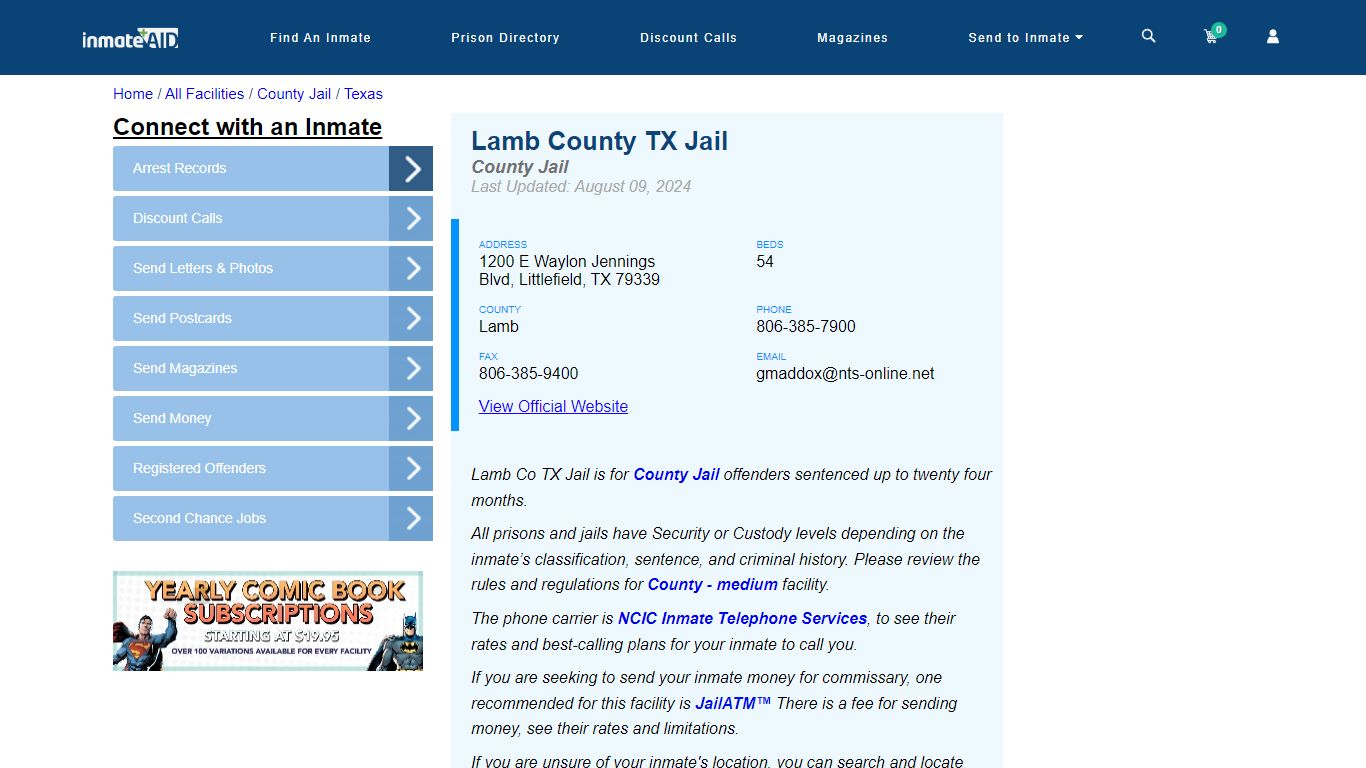 Lamb County TX Jail - Inmate Locator